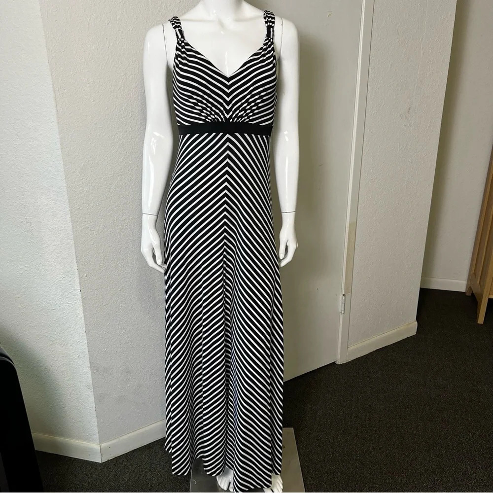 WHBM Striped Maxi Dress Sz S - Picture 3 of 7
